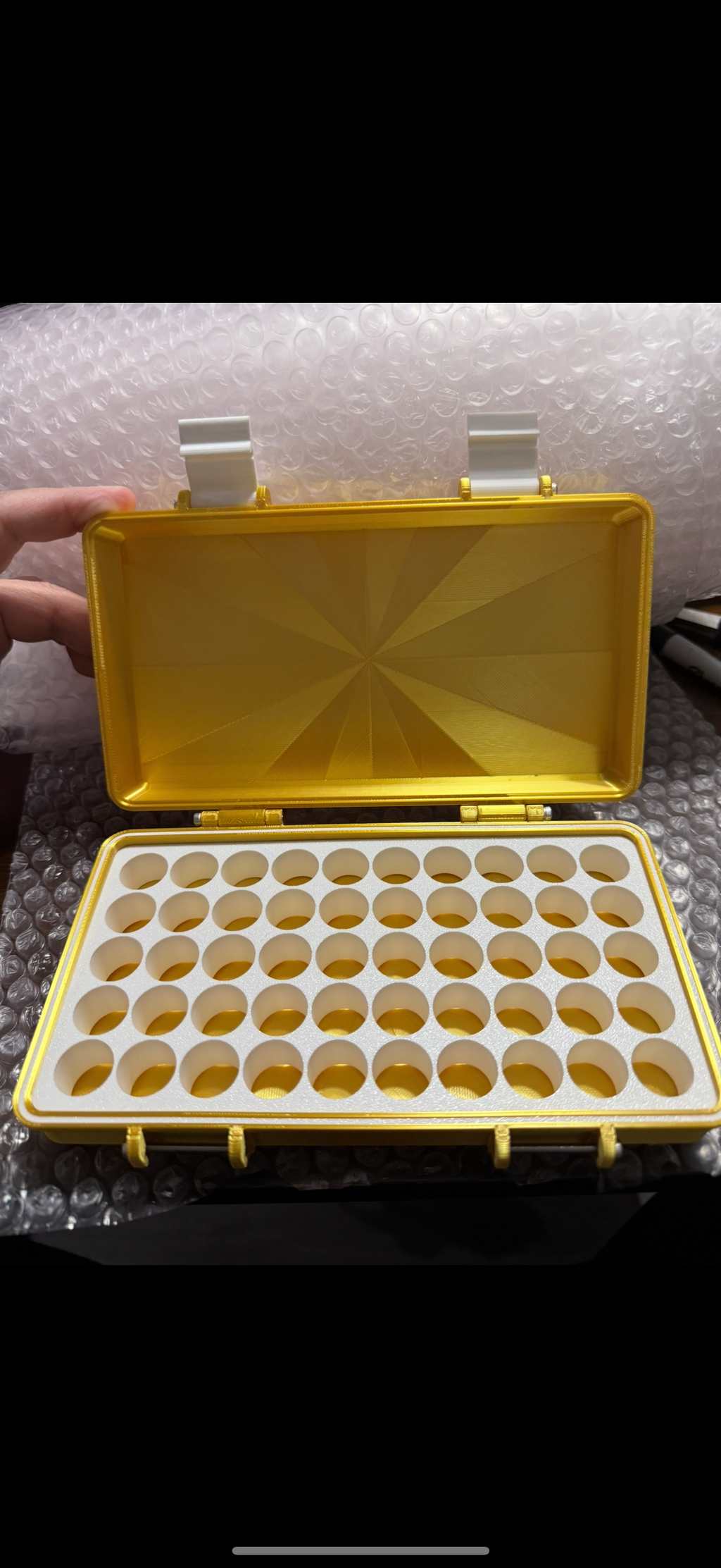 “Golden Dreams” edition -  3ml (50 or 100 vials) - Peptide Storage Container - Secure Stylish Protection Plastic Box Organizer for Peptides GLP-1s - Fits Vials Up to 17mm Diameter