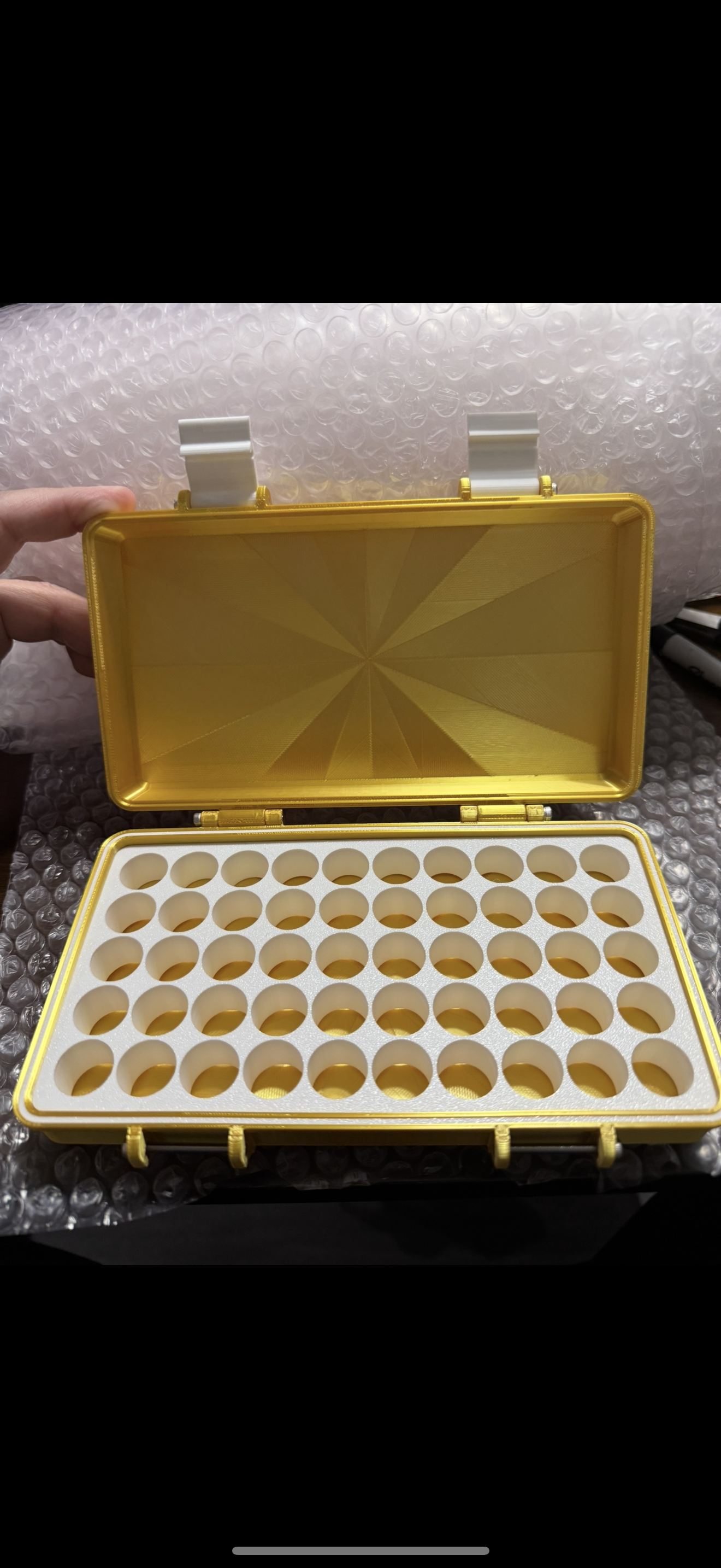 “Golden Dreams” edition -  3ml (50 or 100 vials) - Peptide Storage Container - Secure Stylish Protection Plastic Box Organizer for Peptides GLP-1s - Fits Vials Up to 17mm Diameter